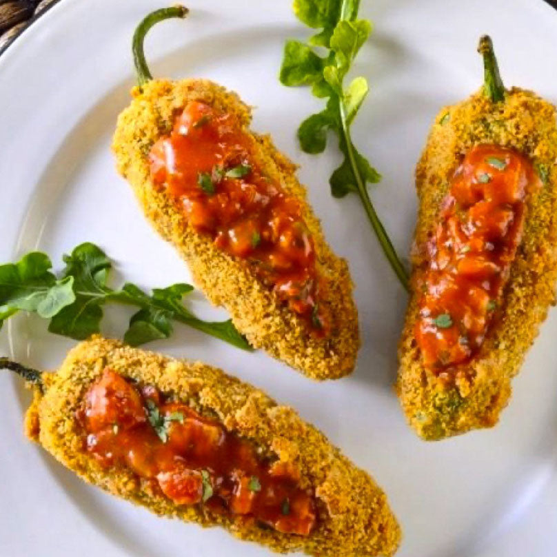 Chiles güeros rellenos de Marlín.