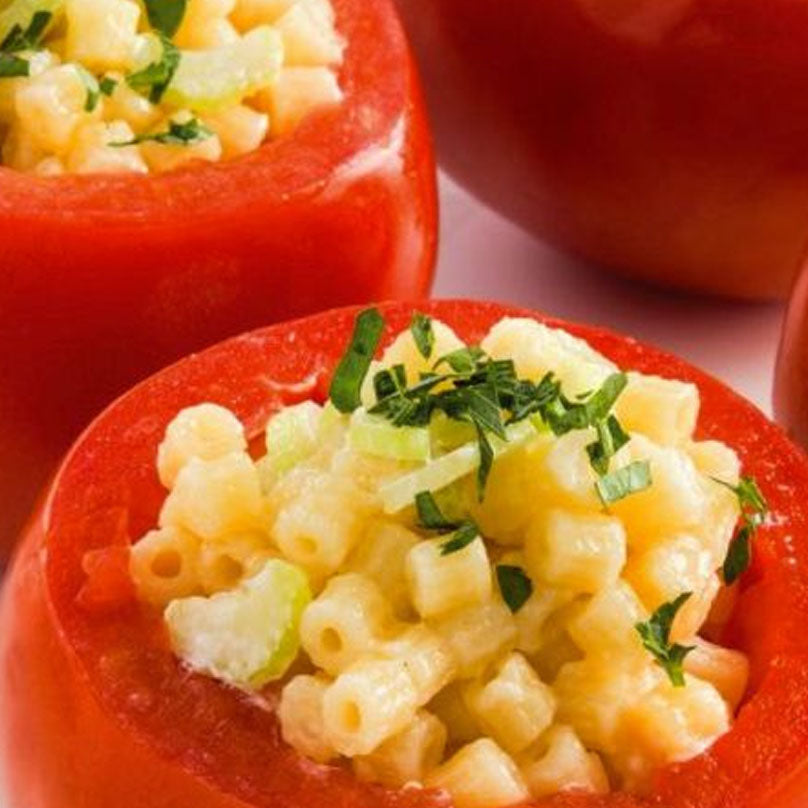 Tomates rellenos de pasta