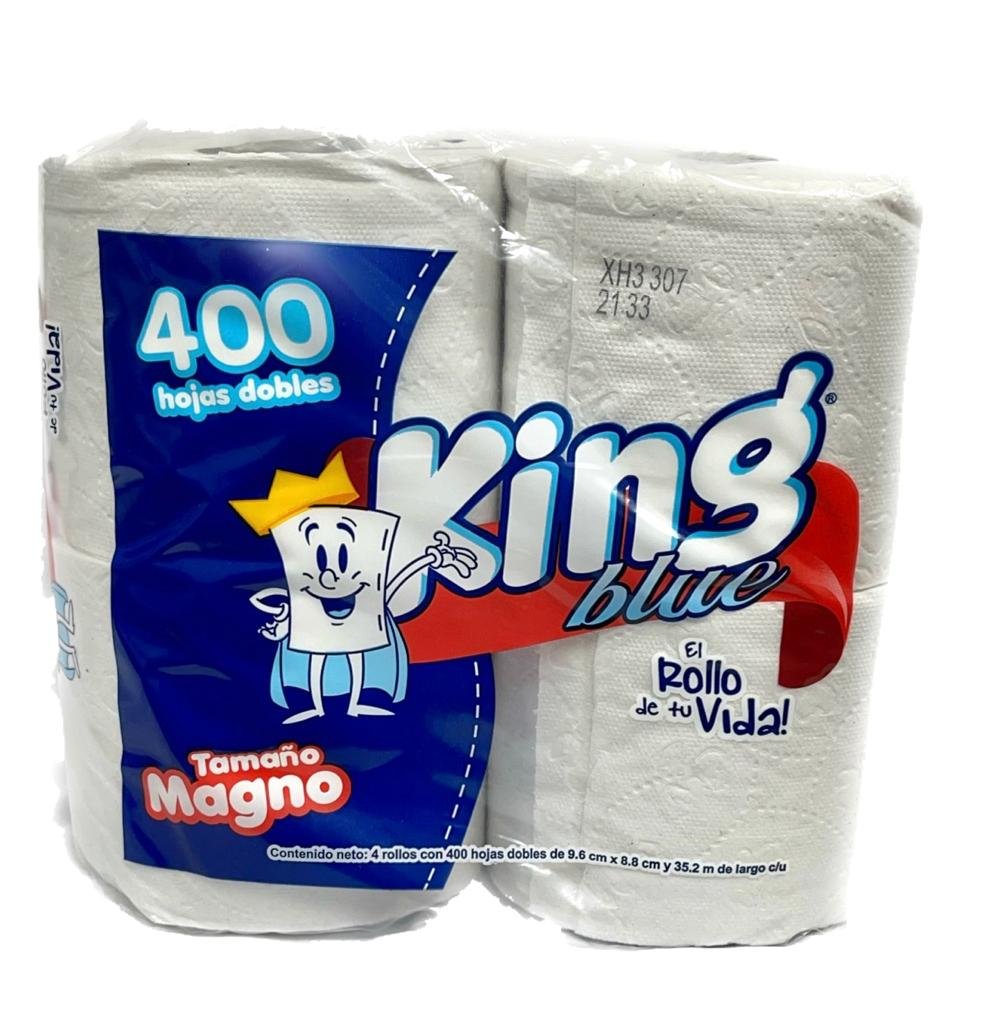 HIGIENICO KING BLUE 4 ROLLOS 400 HJ
